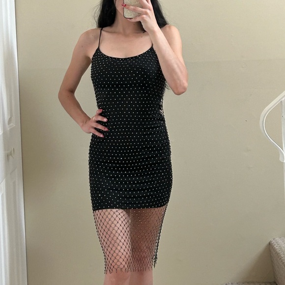 rhinestone netted midi dress - Picture 10 of 10